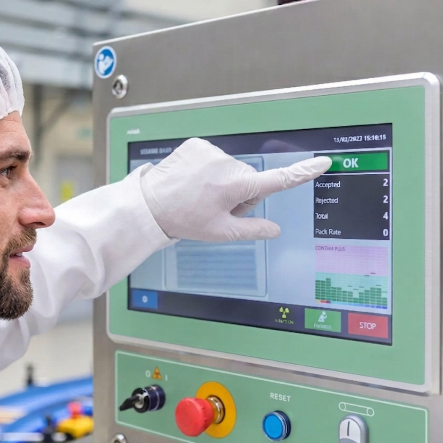 FOTON-XF scan output — contaminant detected in packaged food product